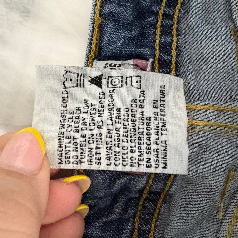 Vtg Y2K No Boundaries Juniors 7 Medium Wash Low Rise Denim Micro Mini Shorts - Picture 7 of 7